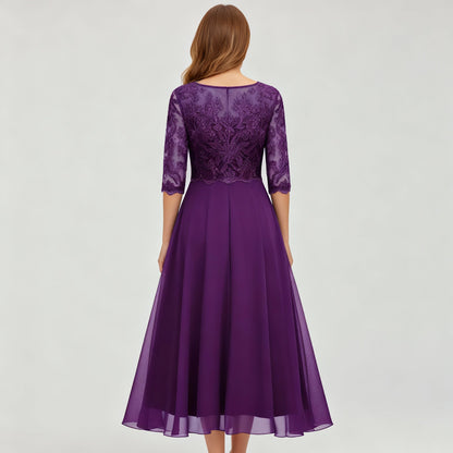 Veska | Midiklänning för Dam | Hög Midja och Flödande Silhuett