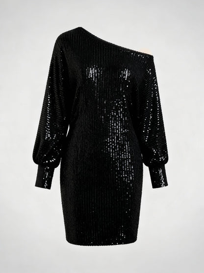Veska | Paljettklänning för Dam | Kontrastdesign och Festlig Glans