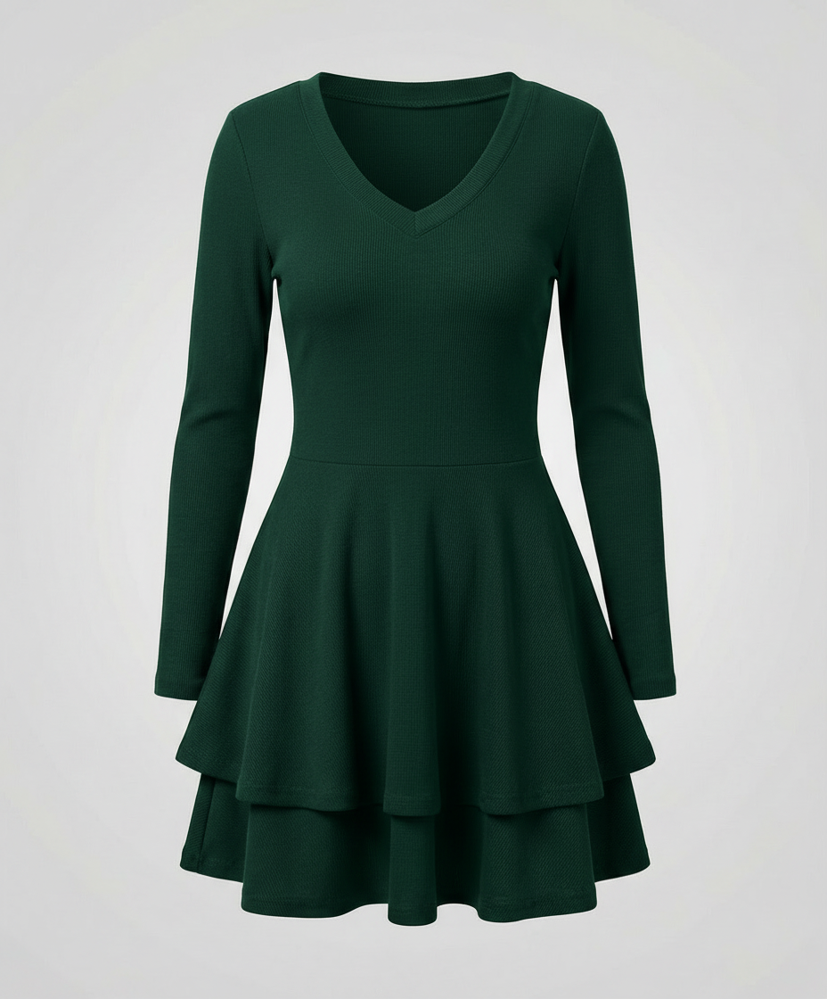 Veska | Omlottklänning för Dam | V-ringning med Volangkjol