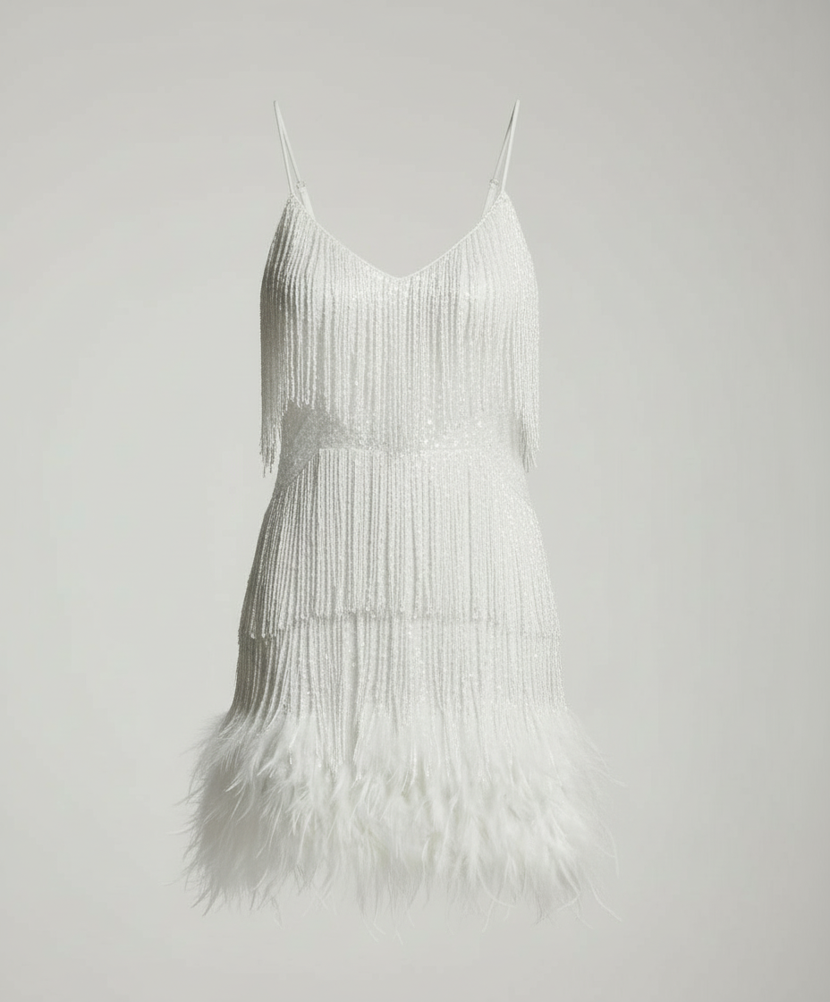 Veska | Cocktailklänning med Paljetter | Figursydd Silhuett och Glamour