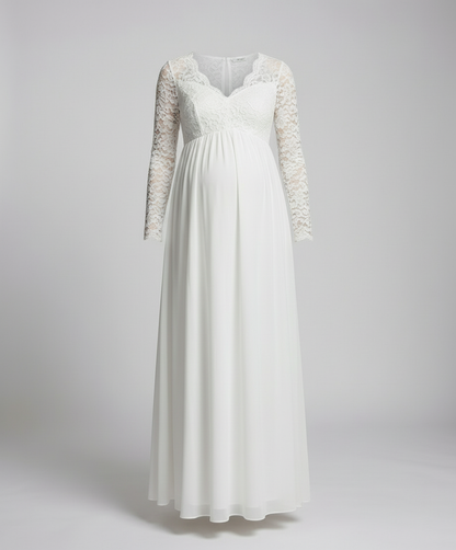 Veska | Spetsmaxiklänning för Gravida | A-linje med Elegant Komfort