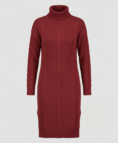 Veska | Stickad Vinterklänning för Dam | Värmande Komfort och Elegant Stil