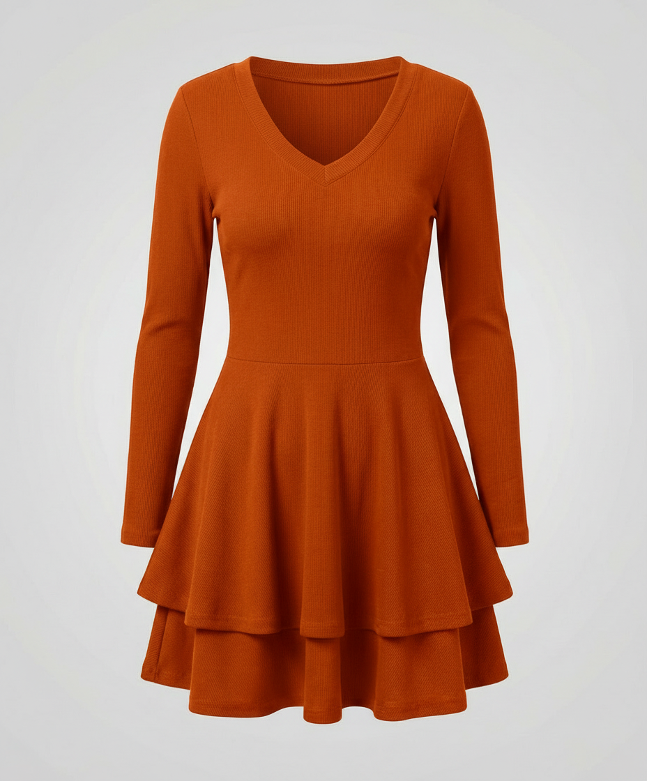 Veska | Omlottklänning för Dam | V-ringning med Volangkjol