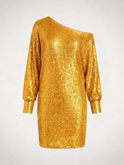 Veska | Paljettklänning för Dam | Kontrastdesign och Festlig Glans