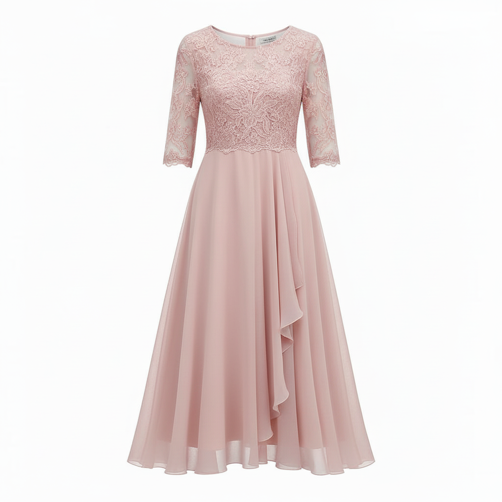 Veska | Midiklänning för Dam | Hög Midja och Flödande Silhuett