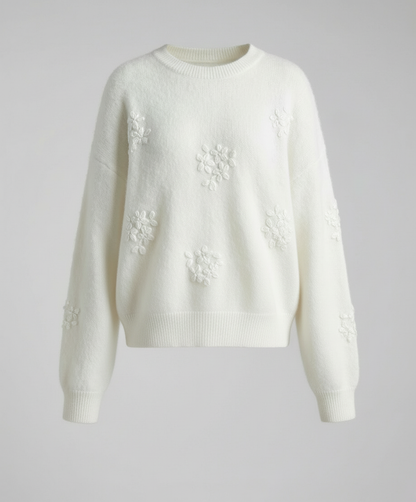 Veska | Vintertröja för Dam | Mjuk Stickad Tröja med Jacquardmönster