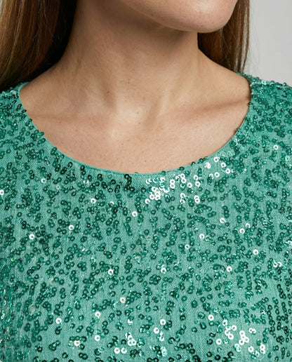 Veska | Ryggenlös Glittrande Vinterklänning för Dam | Festlig och Elegant Design