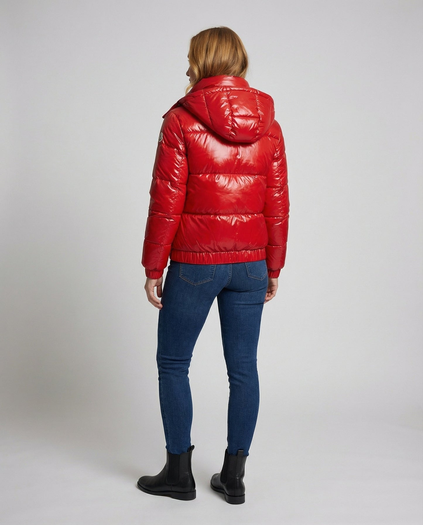 Veska | Glänsande Vinterjacka för Dam | Vattenavvisande med Huva och Isolering