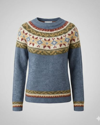 Veska | Norsk Tröja för Dam | Nordiskt Mönster och Värmande Komfort