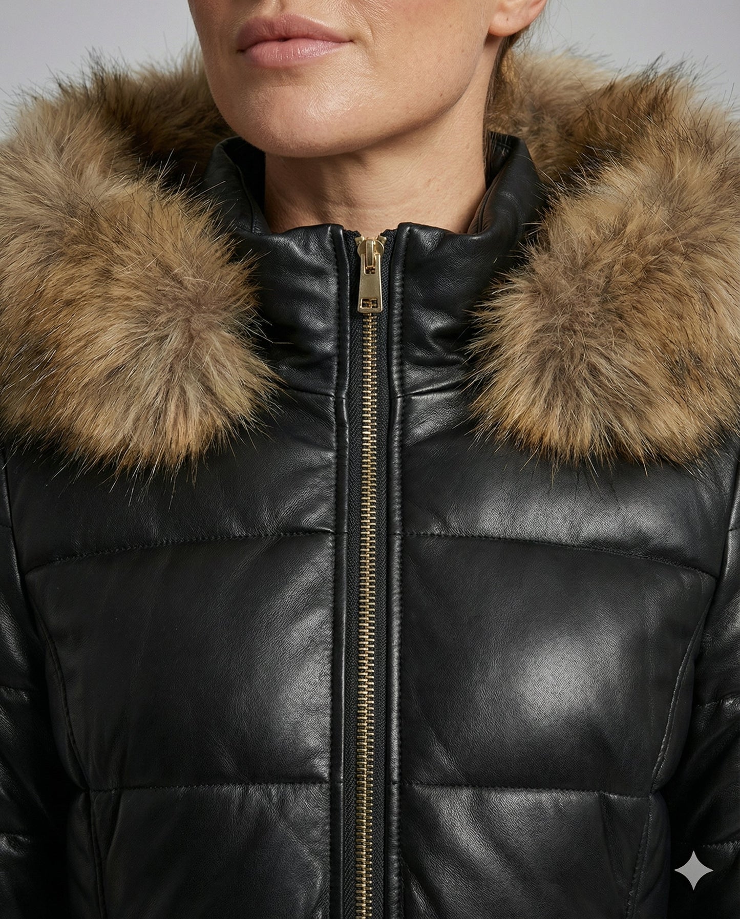 Veska | Varm Vinterjacka för Dam | Oversized Design med Pälsfodrad Huva