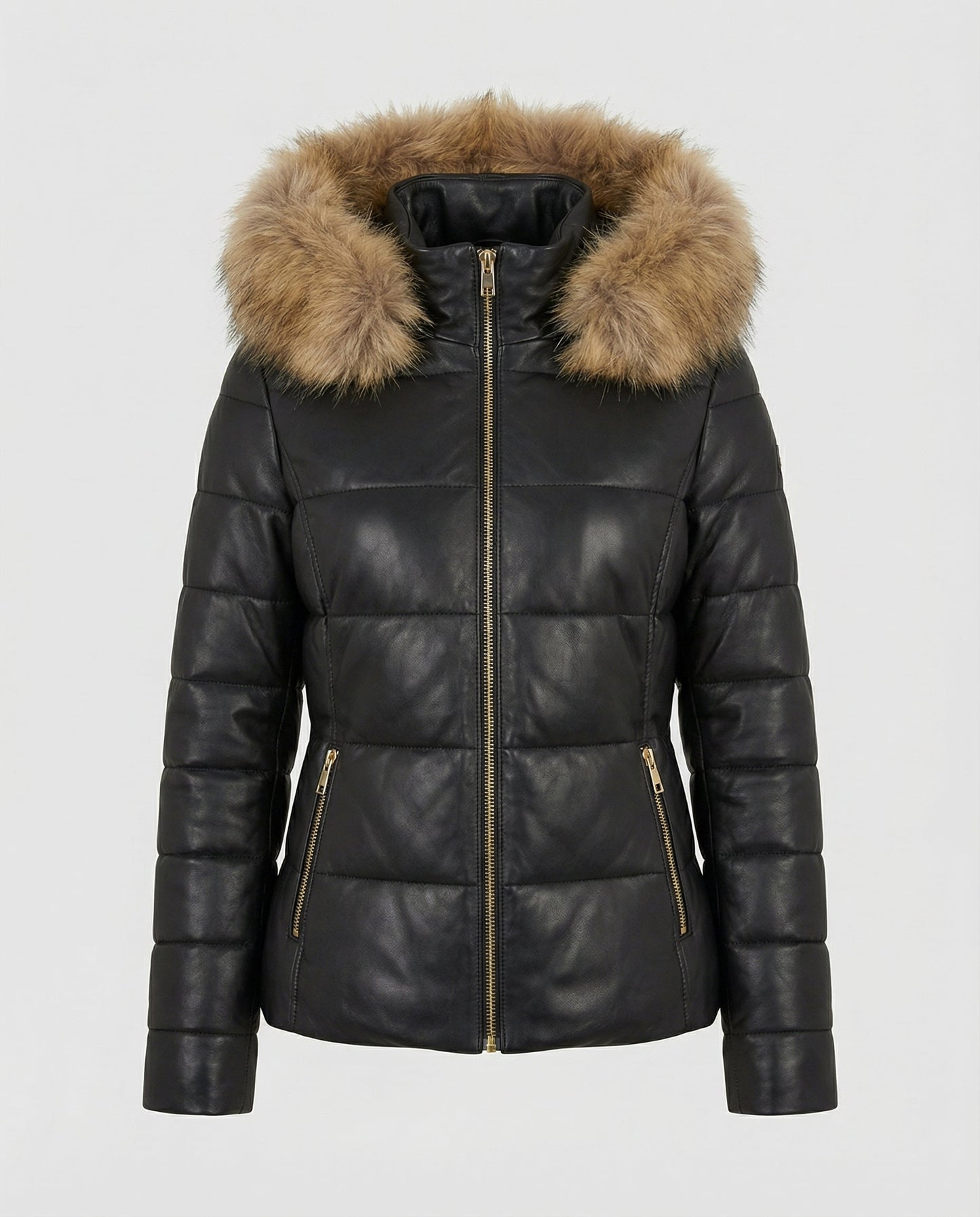 Veska | Varm Vinterjacka för Dam | Oversized Design med Pälsfodrad Huva