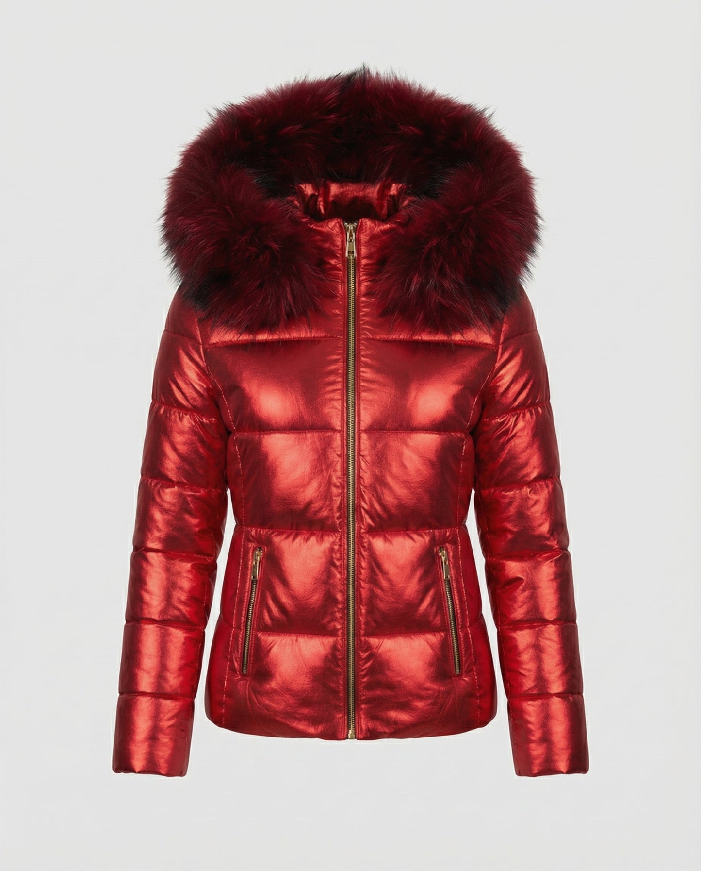 Veska | Varm Vinterjacka för Dam | Oversized Design med Pälsfodrad Huva