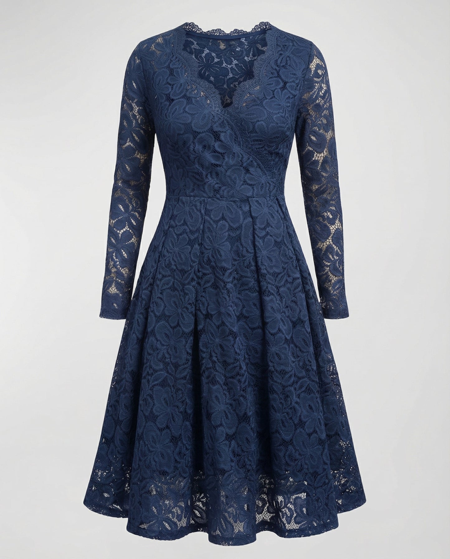 Veska | Spetsklänning för Dam | Djup V-ringning och Elegant Silhuett