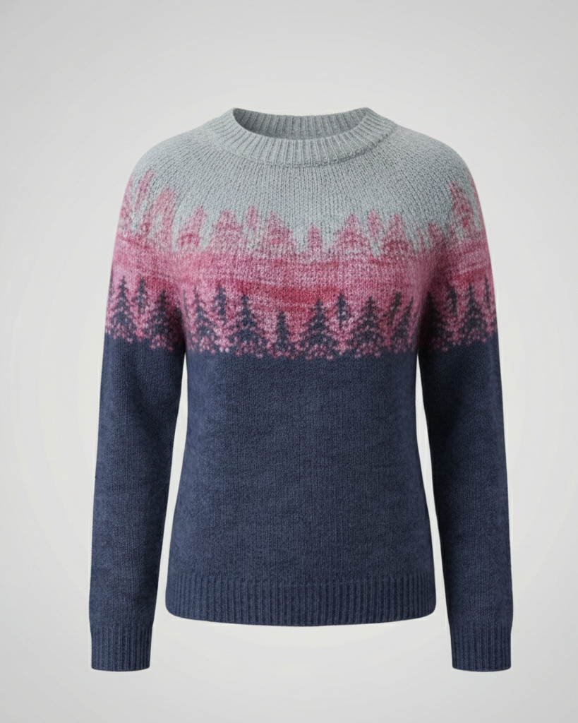 Veska | Norsk Tröja för Dam | Nordiskt Mönster och Värmande Komfort