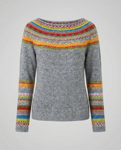 Veska | Norsk Tröja för Dam | Nordiskt Mönster och Värmande Komfort