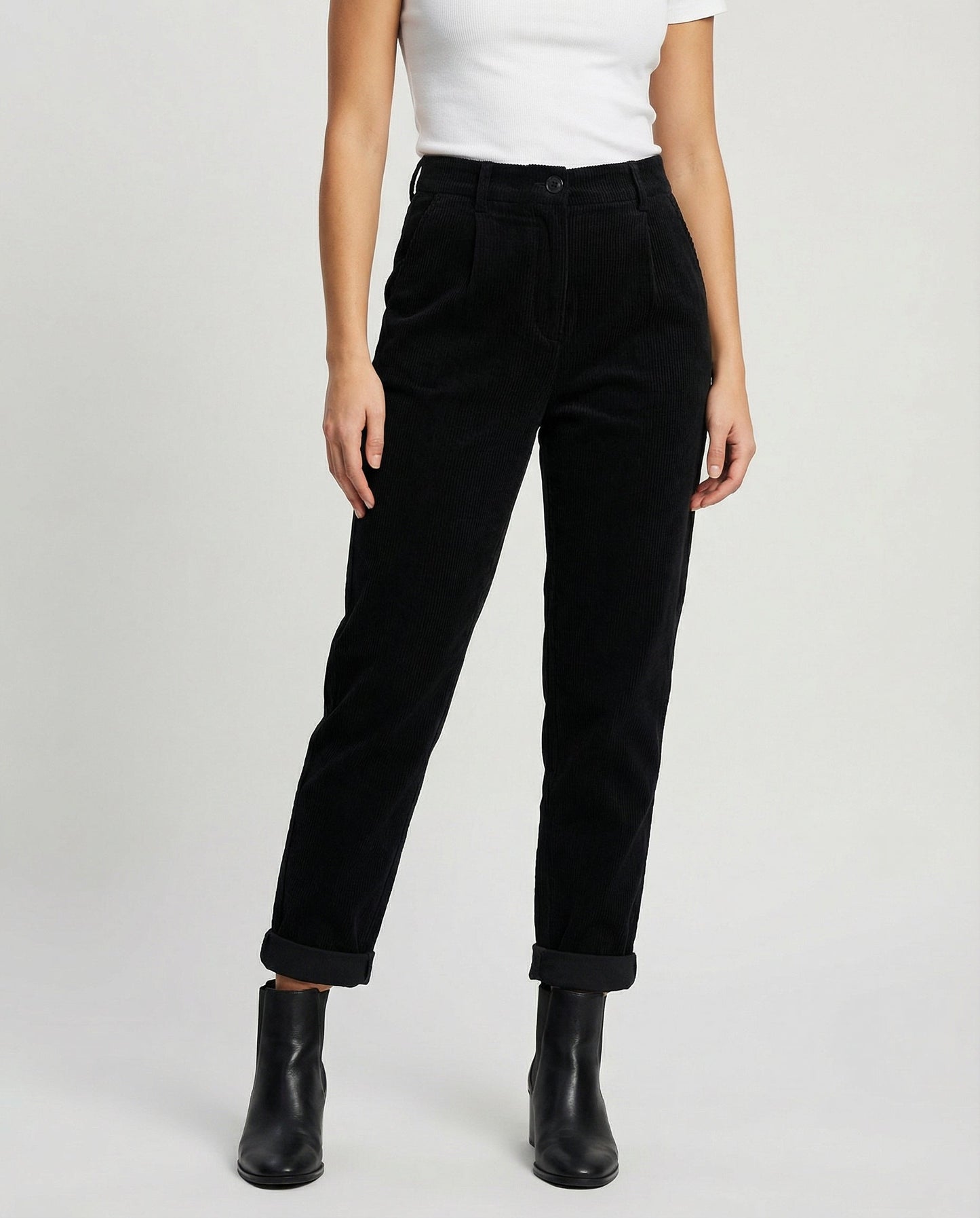 Veska | Kordbyxa för Dam | Elastisk Midja och Lös Passform