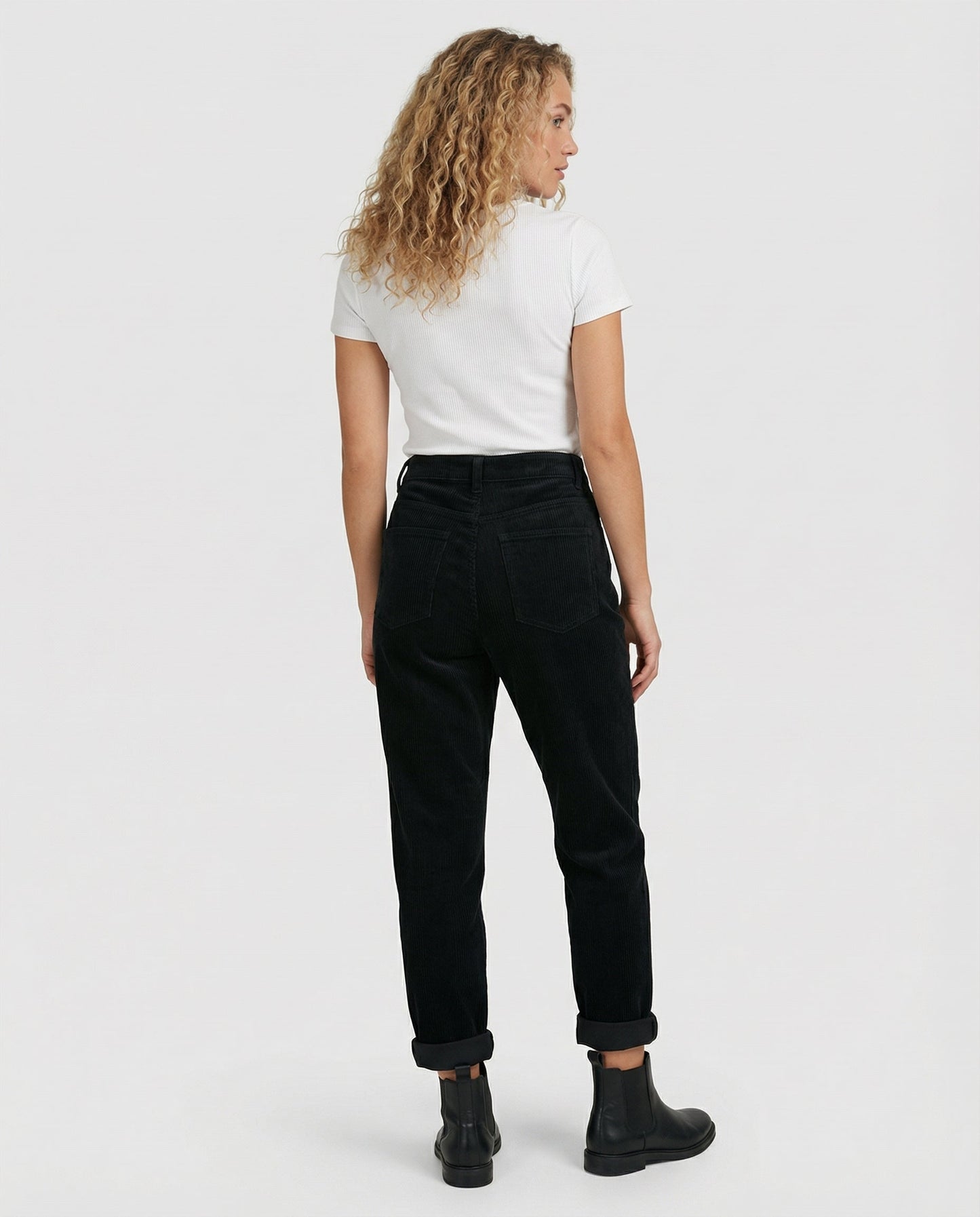 Veska | Kordbyxa för Dam | Elastisk Midja och Lös Passform