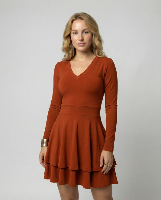 Veska | Omlottklänning för Dam | V-ringning med Volangkjol