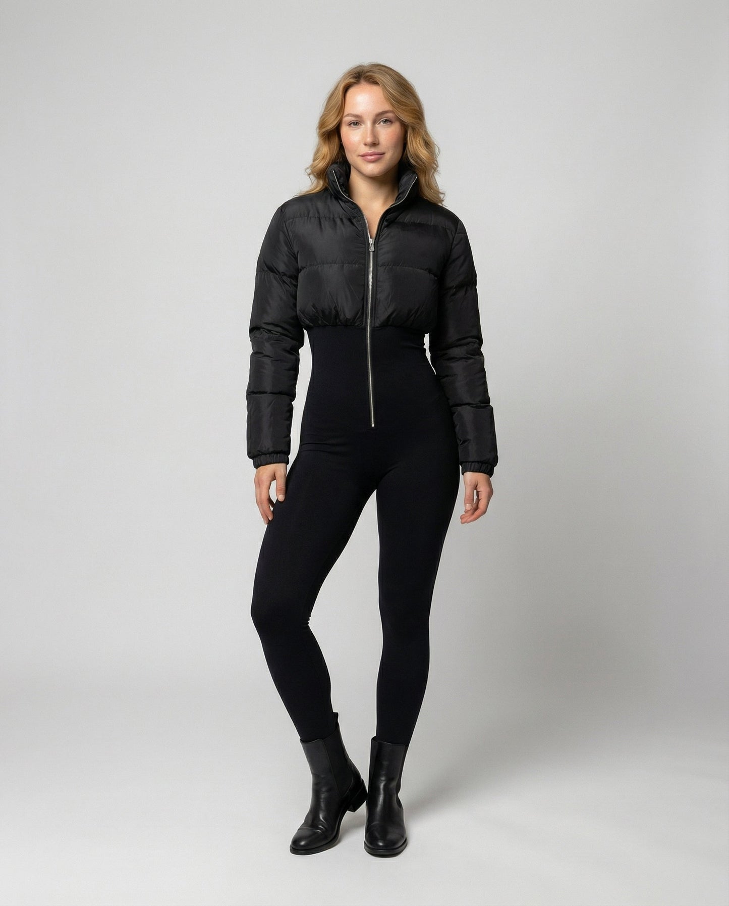 Veska | Figursydd Dunjacka för Dam | Värmande Design med Bälte