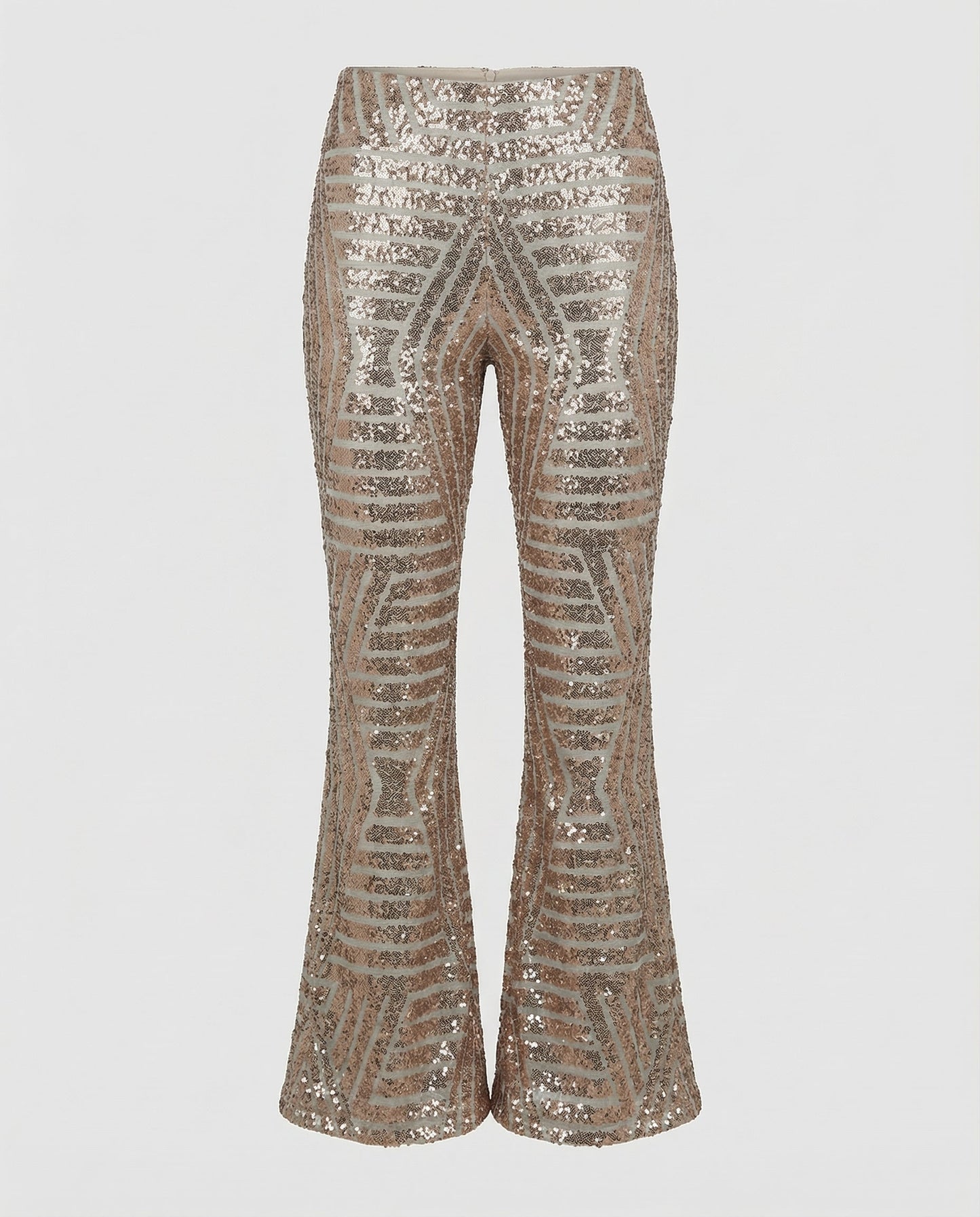Veska | Utsvängda Glitterbyxor för Dam | Elastisk Midja och Festdesign