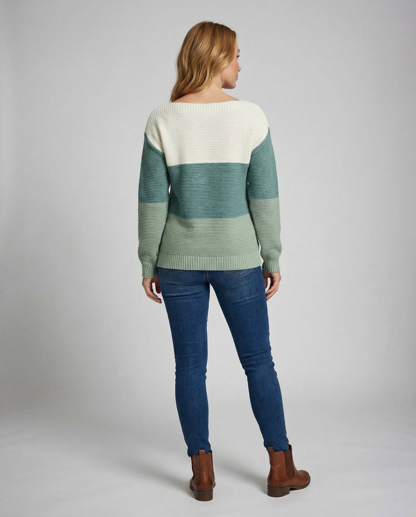 Veska | Patchworktröja för Dam | Modern Trefärgad Design och Bekväm Passform