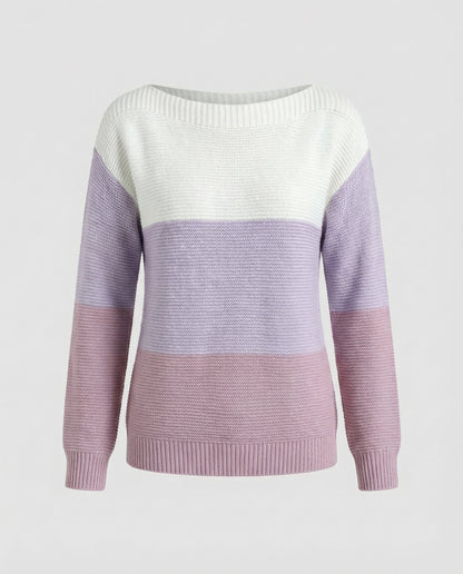 Veska | Patchworktröja för Dam | Modern Trefärgad Design och Bekväm Passform