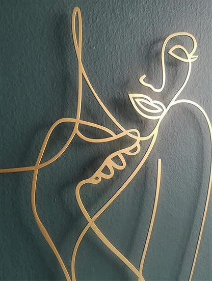 Abstract Enkel Linje Metall Väggkonst | Veska