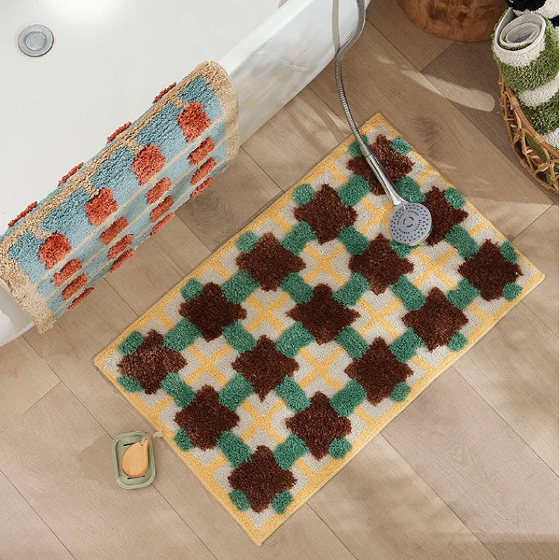 Abstract Grid Tufted Bath Mat | Veska
