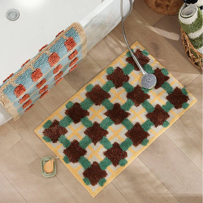 Abstract Grid Tufted Bath Mat | Veska