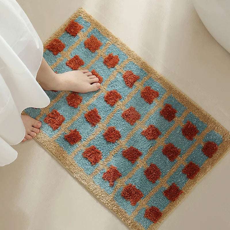 Abstract Grid Tufted Bath Mat | Veska