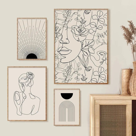 Abstract Line Drawing Boho Poster | Veska