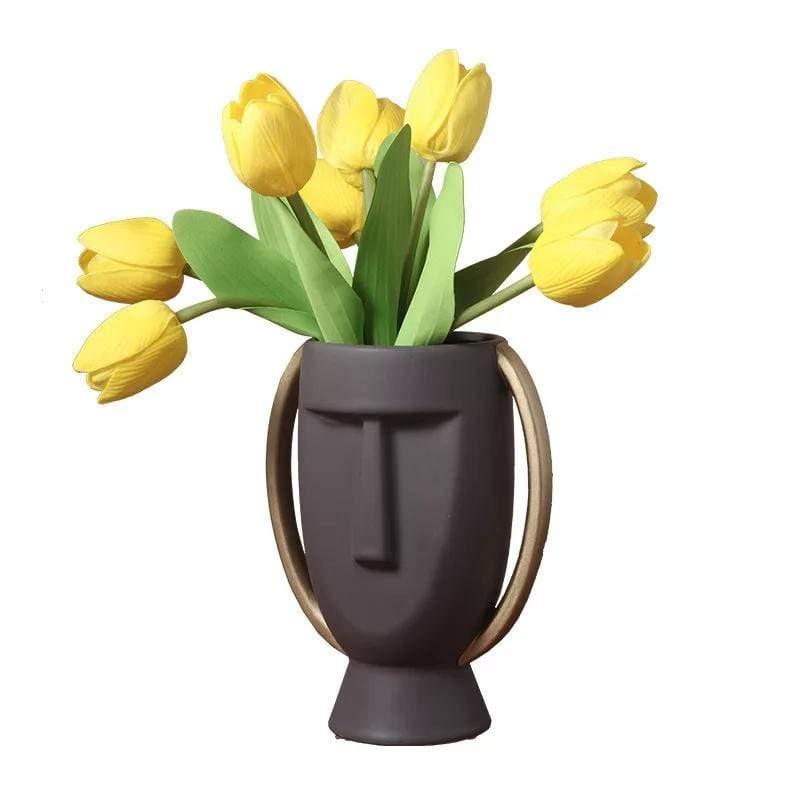 Abstrakt Ansikte Blomster Vase | Veska