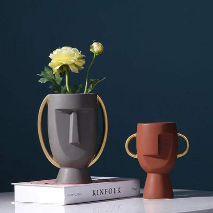 Abstrakt Ansikte Blomster Vase | Veska