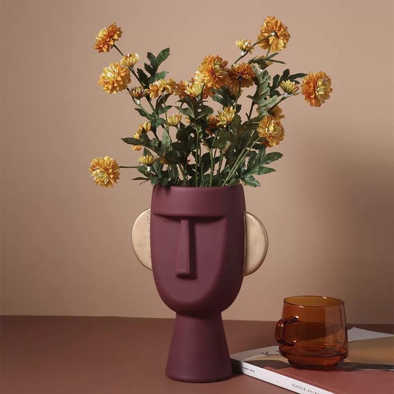 Abstrakt Ansikte Blomster Vase | Veska
