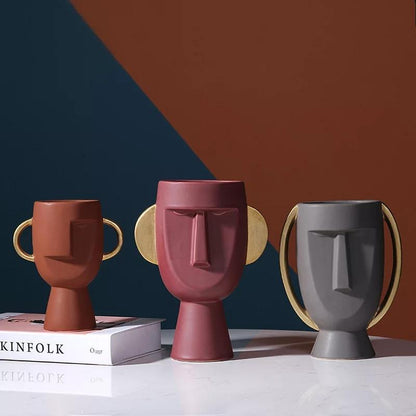 Abstrakt Ansikte Blomster Vase | Veska