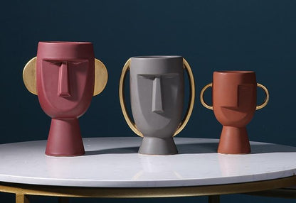 Abstrakt Ansikte Blomster Vase | Veska