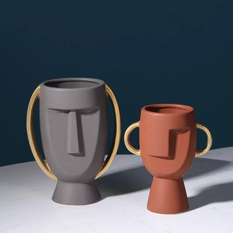 Abstrakt Ansikte Blomster Vase | Veska