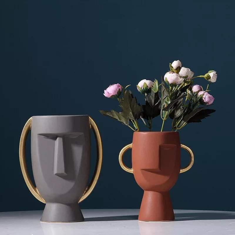 Abstrakt Ansikte Blomster Vase | Veska