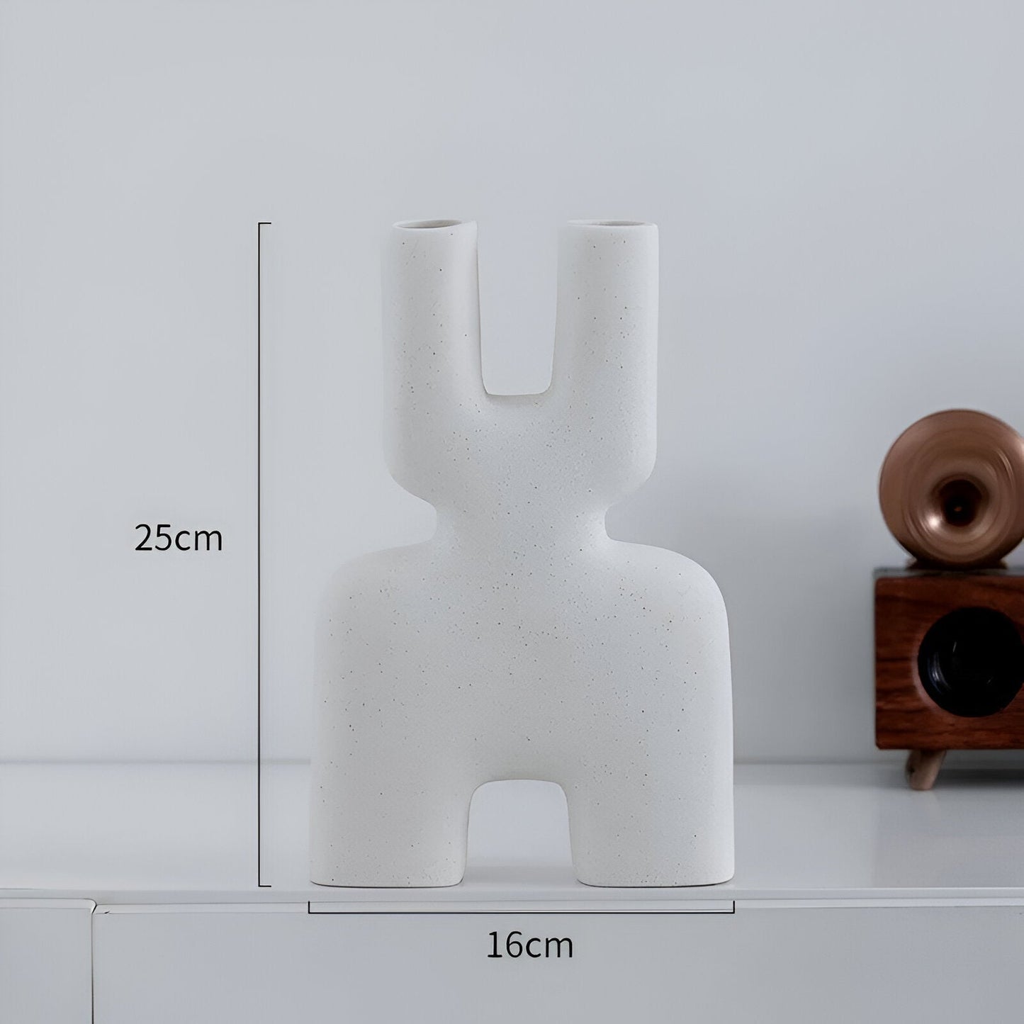 Abstrakt Hålig Vit Keramik Vasen | Veska Design C