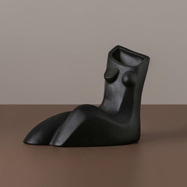 Abstrakt Kroppskonst Skulptur Vas | Veska Svart