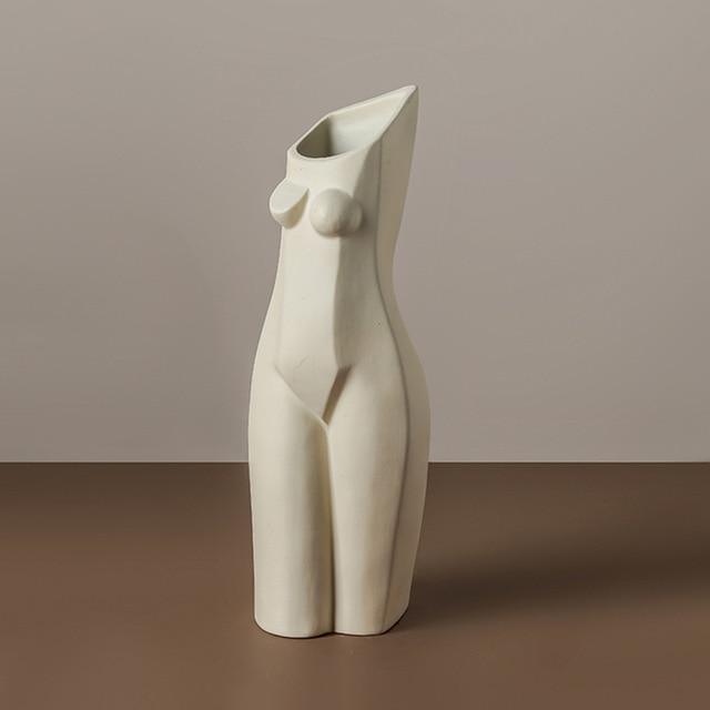 Abstrakt Kroppskonst Skulptur Vas | Veska Vit