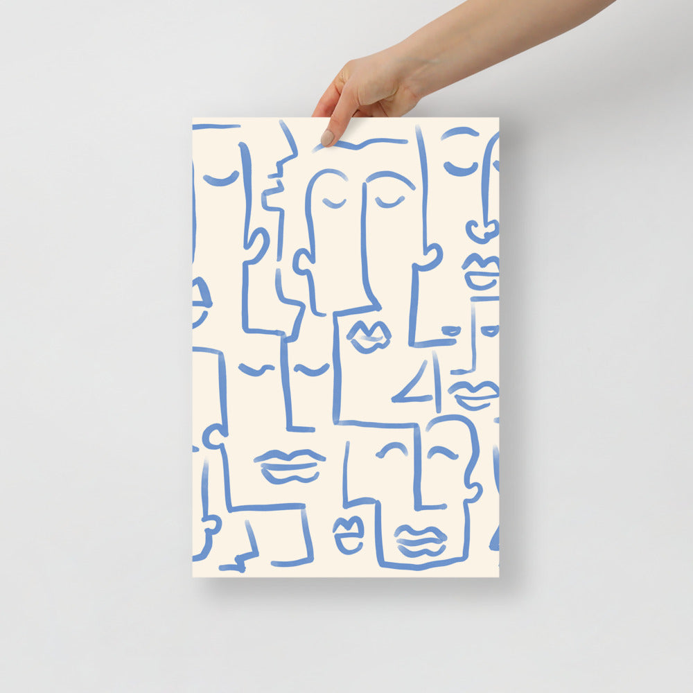 Abstrakta Ansikten Väggkonst | Veska 12×18