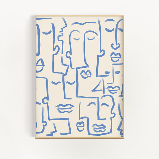 Abstrakta Ansikten Väggkonst | Veska 12×16