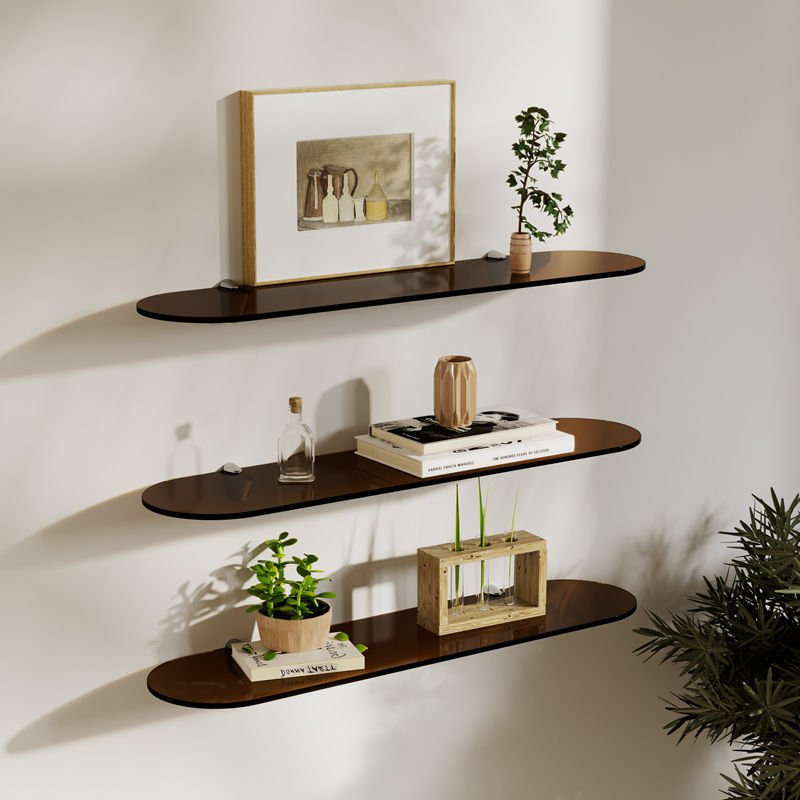 AcryLuxe Modern vägg hylla med stiliga färgaccenter | Veska