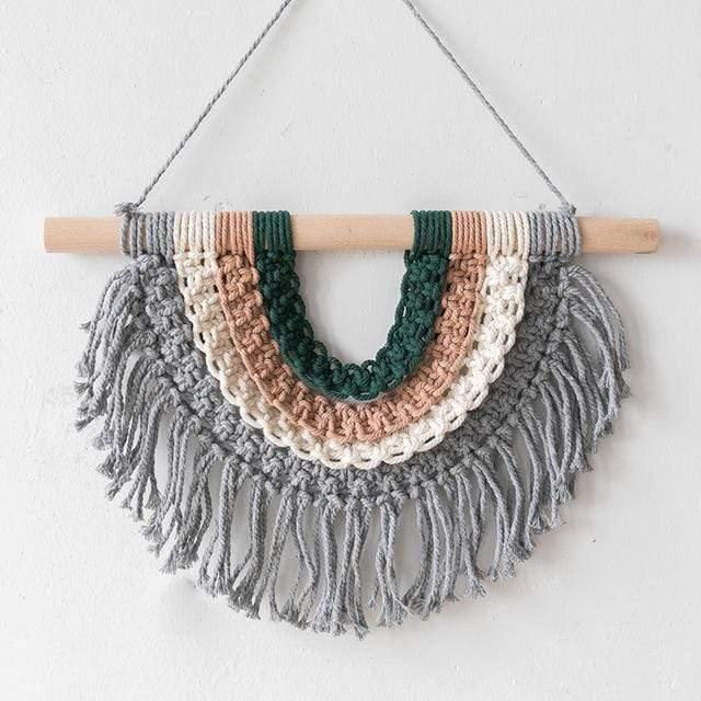 Adana Makramé Hängande Väggkonst | Veska grå