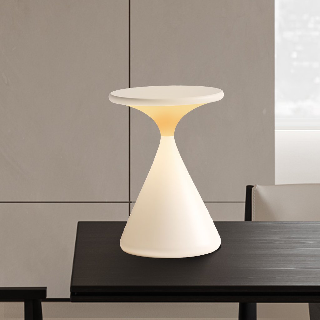 Aeron Hourglass Trådlös LED Bordslampa – Uppladdningsbar, Dimbar, Modern Design | Veska Vit