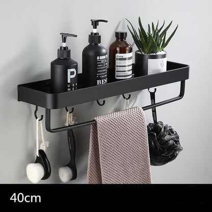 AeroRack Modern vägghylla med elegant design för stiliga förvaringslösningar | Veska Hylla med klädhängare och krok 40 cm