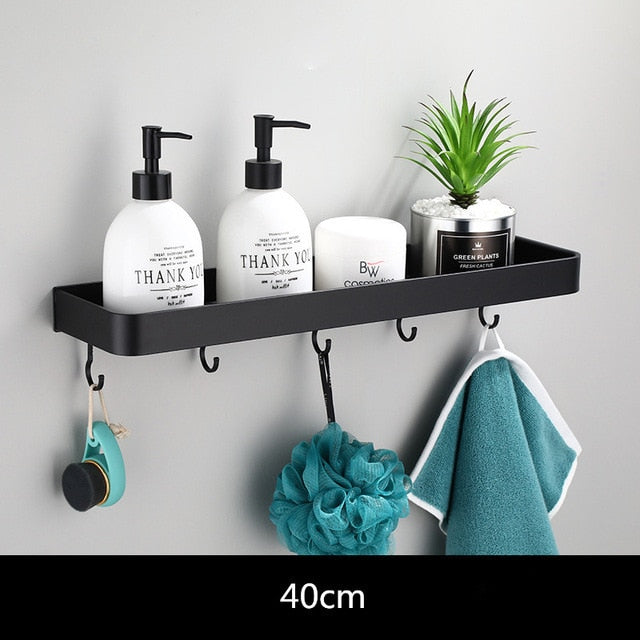 AeroRack Modern vägghylla med elegant design för stiliga förvaringslösningar | Veska Regal med krokar 40 cm