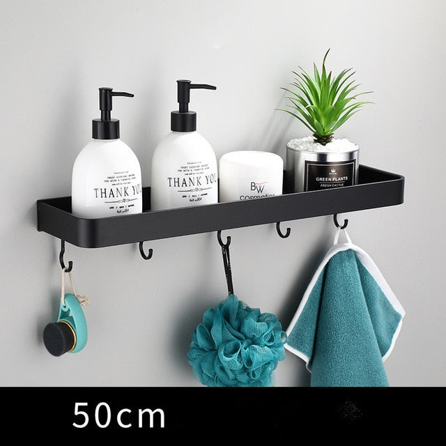 AeroRack Modern vägghylla med elegant design för stiliga förvaringslösningar | Veska Regal med krokar 50 cm
