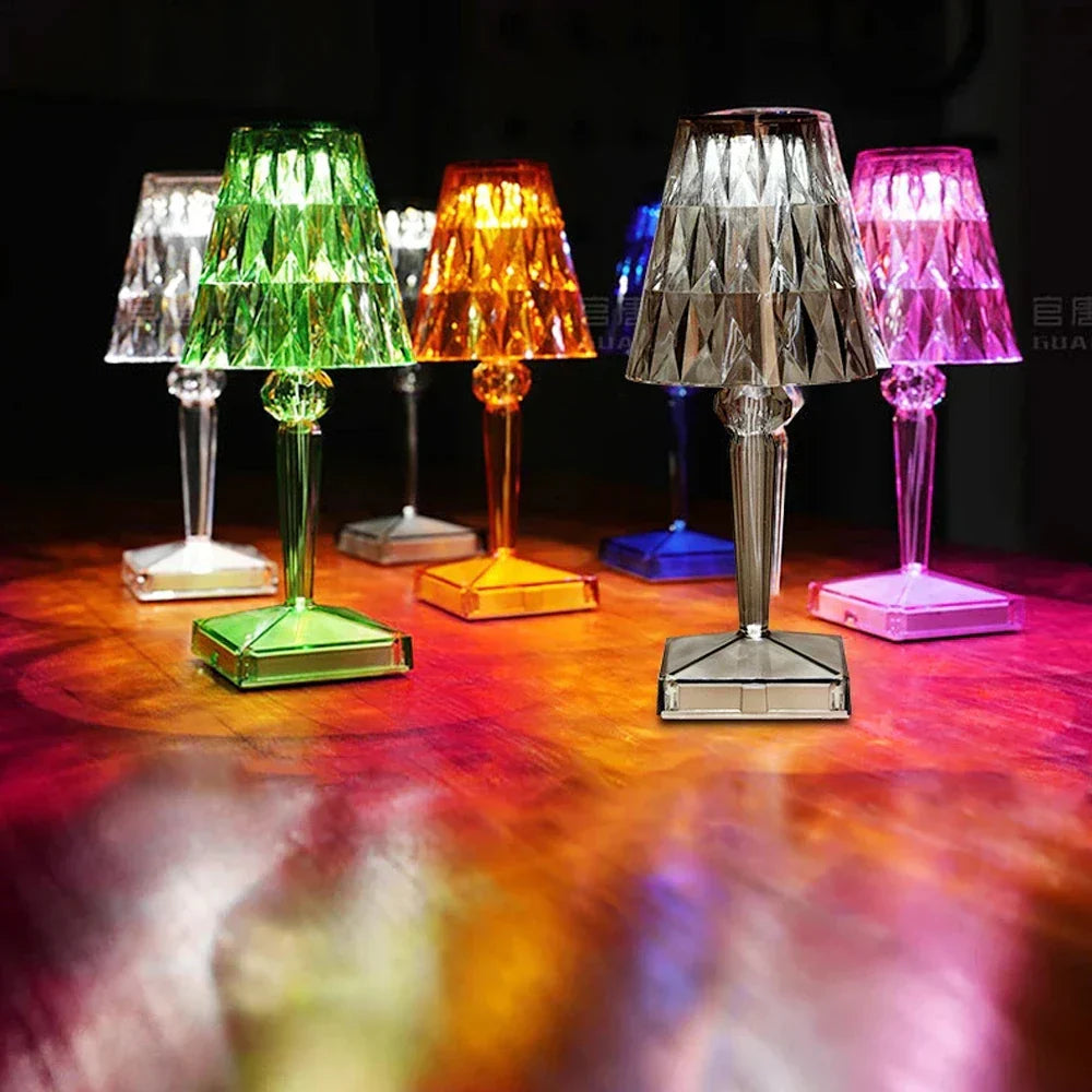 Akryl Crystal Bordslampa – Konstnärlig Design, Dimmbar, Energibesparande, Ideal för Vardagsrum eller Sovrum | Veska